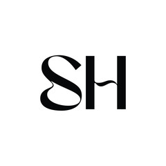 SH monogram logo design letter text name symbol monochrome logotype alphabet character simple logo