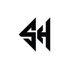 SH monogram logo design letter text name symbol monochrome logotype alphabet character simple logo