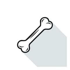 Minimal Bone Icon – Bold Black Outline Vector in Clean and Simple Flat Anatomical Design

