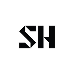 SH monogram logo design letter text name symbol monochrome logotype alphabet character simple logo