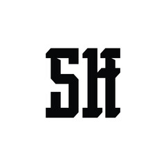 Fototapeta premium SH monogram logo design letter text name symbol monochrome logotype alphabet character simple logo