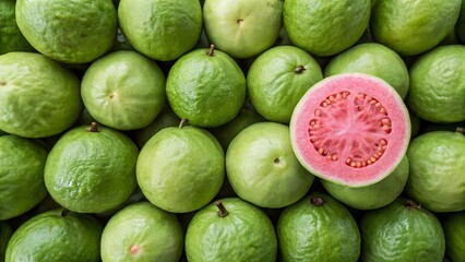 Guava background. Suitable for marketing or business purposes. Panoramic banner with place for text