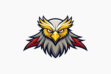 Fototapeta premium eagle head with flag