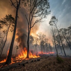 wildfire, forest fire, bushfire, fire in nature, wildfire smoke, burning forest, natural disaster, climate change, environmental disaster, forest burning, wildfire flames, smoke and fire, emergency, f