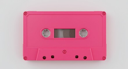 Obraz premium Vibrant Pink Cassette Tape Showcasing Nostalgic Retro Music Vibes and Creative Aesthetics