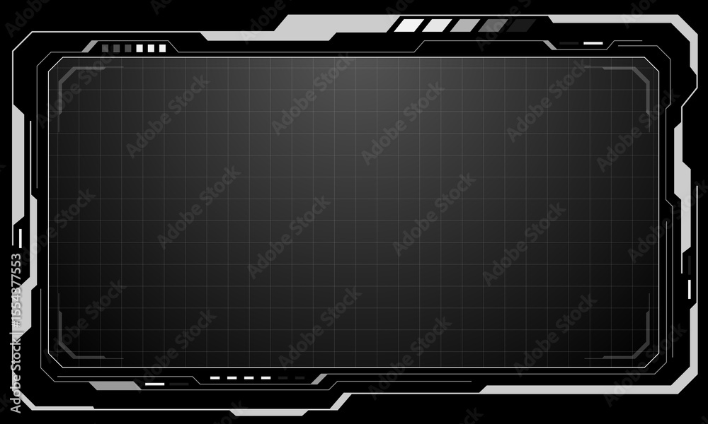Poster hud frames white grey user interface elements design modern technology futuristic control panel scre
