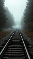 Fototapeta premium railway in fog