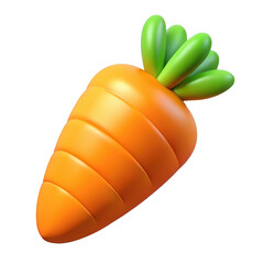 3d cartoon carrot isolated on transparent background