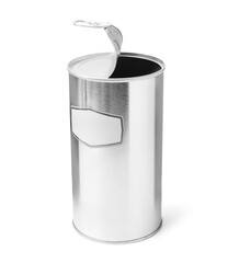 One metal coffee can isolated on white