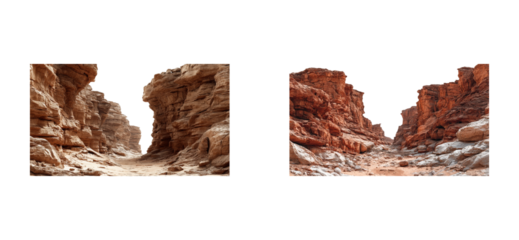 Exploring unique rock formations desert canyon landscape natural wonders ground-level adventure cut out set png