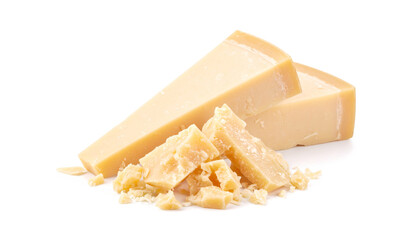Grated and chunks of Parmesan cheese