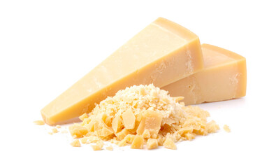 Grated and chunks of Parmesan cheese