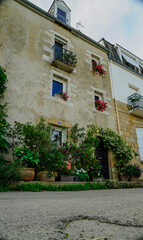 ancient house with flowers 