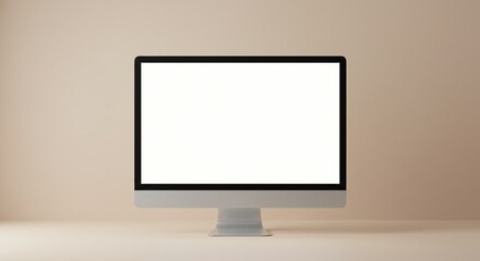 Sleek Modern Desktop Computer Mockup Blank Screen for Website Design Presentation