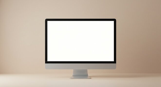 Sleek Modern Desktop Computer Mockup Blank Screen for Website Design Presentation