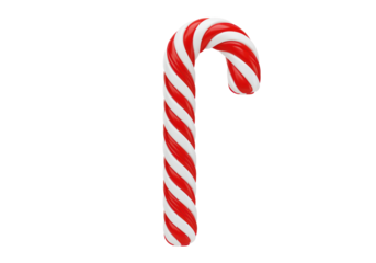 Isolated Red and White Striped Candy Cane for Christmas