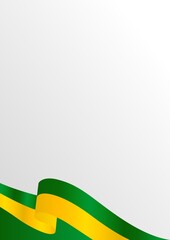 Green and Yellow Brazilian Flag Ribbon Background