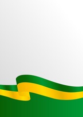 Green and Yellow Brazilian Flag Ribbon Background