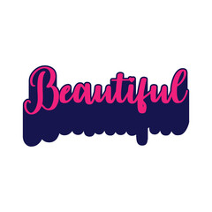 Elegant Beautiful Text Art &ndash; Handwritten Calligraphy Style with Modern Drop Shadow Effect PNG