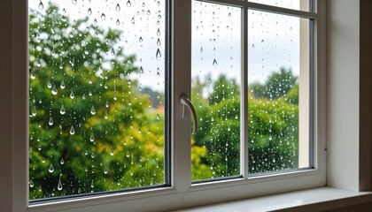 Naklejka premium Rainy Day View Through Window