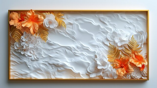  Ornate Gold Frame Empty On White Background Elegant Decorative Design Concept