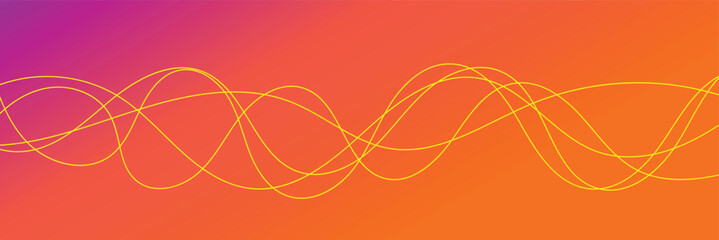Warm curve wave lines sound and heat flow vector abstract vivid, red yellow wavy curvy gradient cmyk multicolor energy element design, orange pink liquid fluid curly smoke steam squiggle banner image