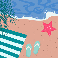 Sandy beach top view