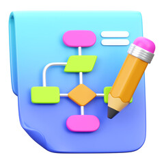 flowchart 3d render