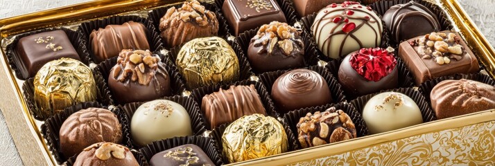 Gourmet Dark Chocolate Truffles with Nut Center in Elegant Gift Box for All Special Occasions