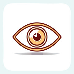 Simple Vector Eye with Thick Line Illustration in Modern Logo Style for Icons and Graphic Design