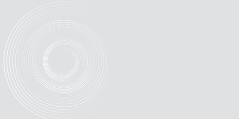 Abstract white glowing geometric lines on gray background. Modern shiny blue circle lines pattern. Futuristic technology concept. Suit for cover, poster,