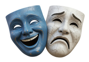Isolated Theatrical Comedy and Tragedy Masks