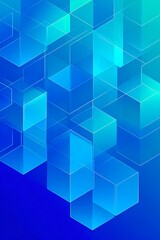 Abstract gradient geometric cubes background design