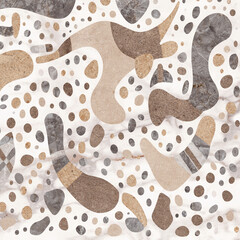 Digital art illustration. Organic geometry made of stone, cement and marble patterns.