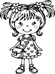 little girl illustration design