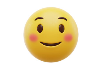 Isolated Cheerful Yellow Emoji with Blush