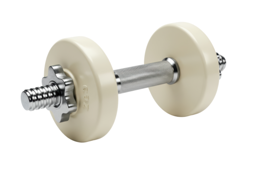Isolated White Dumbbell Fitness Weight Lifting
