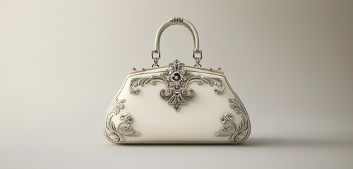 3D image Old-style purse centered on a white background, simple and elegant layout for product display