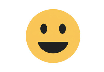 Isolated Smiling Yellow Emoticon with Simple Design