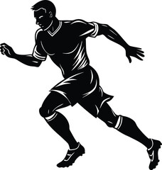 Naklejka premium Silhouette of a Football Player Running