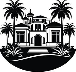 Obraz premium Silhouette of a Luxury Villa