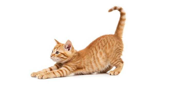 Adorable Orange Kitten Stretching