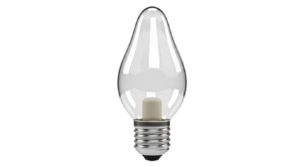Candle light bulb with clear glass isolated PNG with Transparent Background