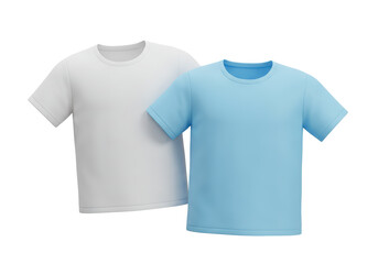 Isolated Two T Shirts White and Light Blue