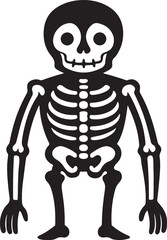 skeleton silhouette, black and white silhouette, vector and illustration