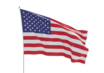 Isolated United States of America Flag Waving