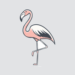 Simple_vector_flamingo_thick_line_illustration_logo_style