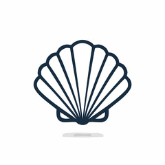 Simple Vector Illustration of Seashell with Thick Lines in Minimalist Logo Style – Nautical Beach Shell Icon Design

