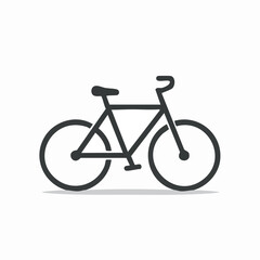 Minimal Vector Icon of a Bicycle with Bold Black Outline in Clean and Simple Modern Design