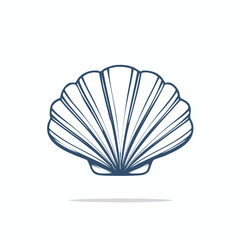 Simple Vector Illustration of Seashell with Thick Lines in Minimalist Logo Style – Nautical Beach Shell Icon Design

